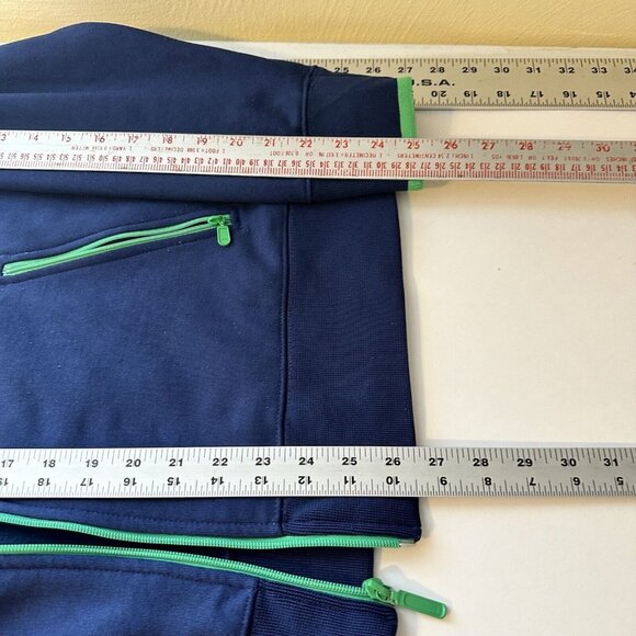 Gap Mens Navy Blue Zip Up Jacket Green Large Collar Pockets Preppy - Picture 10 of 10